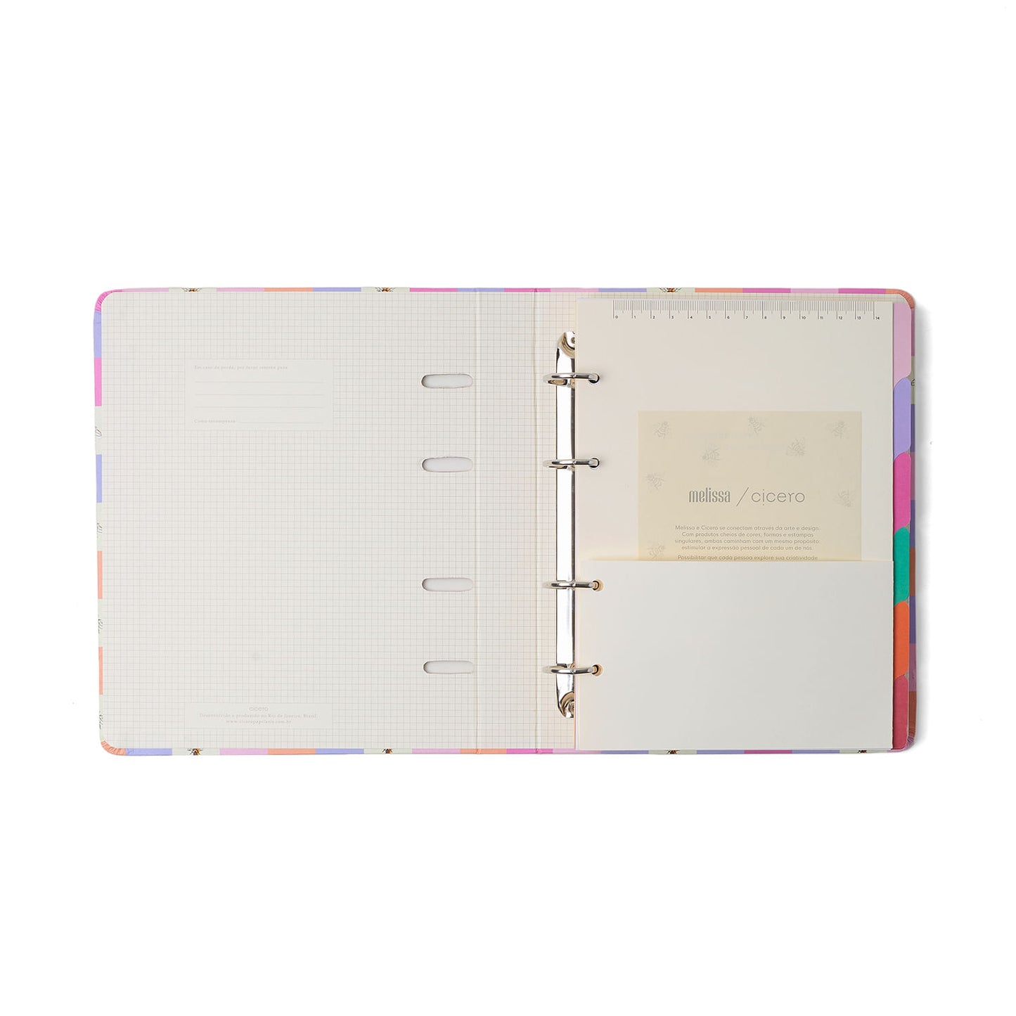Caderno Criativo Argolado - Cícero - Melissa Mini Bloomy Chocolate - Pautado 17x24