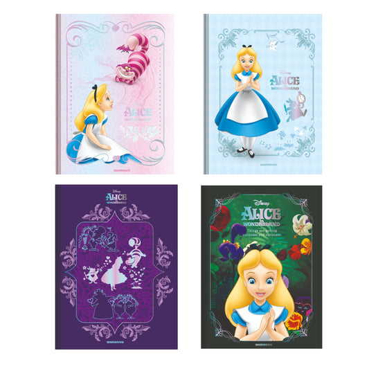 Caderno Colegial - Animativa - Alice no País das Maravilhas - 160 Fls - Capa Dura - Nova Coleção