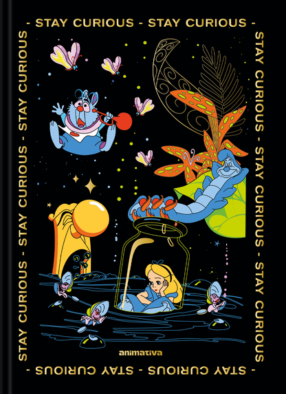 Caderno Colegial Alice in Wonderland Costurado 160 Folhas Animativa