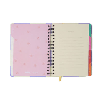 Agenda Planner Wire-o 2027 - Cícero - Melissa Mini Bloomy Chocolate - Semanal Notas A5