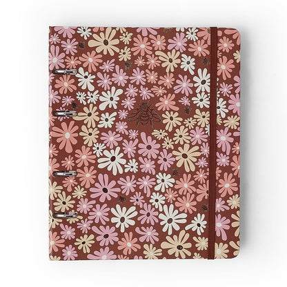 Caderno Criativo Argolado - Cícero - Melissa Mini Bloomy Chocolate - Pautado 17x24