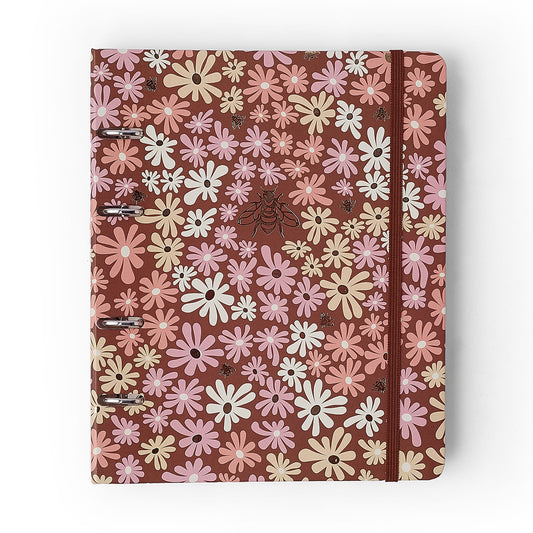 Caderno Criativo Argolado - Cícero - Melissa Mini Bloomy Chocolate - Pautado 17x24