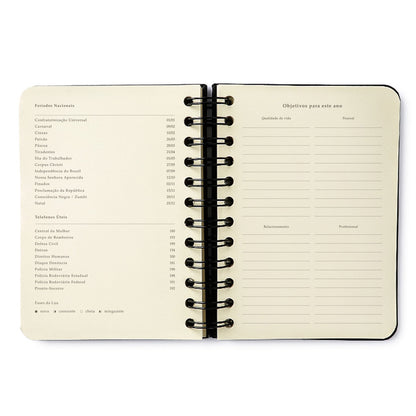 Agenda Planner Wire-o 2027 - Cícero - Melissa Mini Bloomy Chocolate - Diária 11,5x16