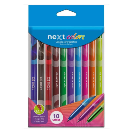 Caneta Esferográfica - CIS - Next Colors - Estojo c/ 10 Cores - 0.7mm