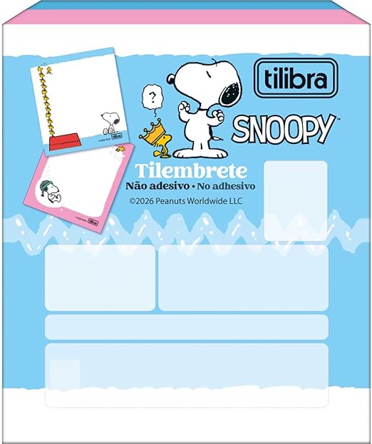 Bloco de Anotações - Tilibra - Tilembrete Snoopy - 80x91mm - 100 Folhas - Nova Estampa