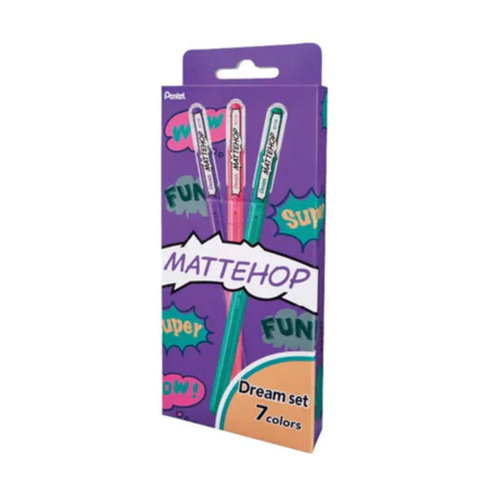 Caneta Gel - Pentel - Mattehop - Fun - Estojo c/ 7 Cores