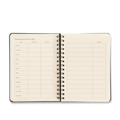 Agenda Planner Wire-o 2026 - Cicero - Origens - Diária A5 - Áqua Azul