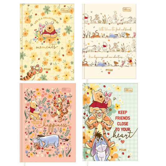 Caderneta Costurada - Tilibra - Pooh - 96 Folhas - 105mm x 148mm