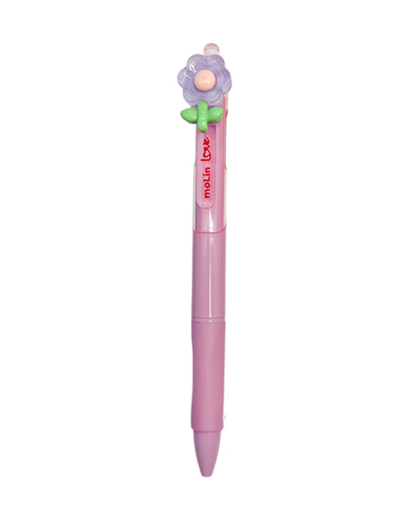 Caneta Esferográfica Retrátil - Molin - Love Flowers 3D - 0,7mm Tinta Preta