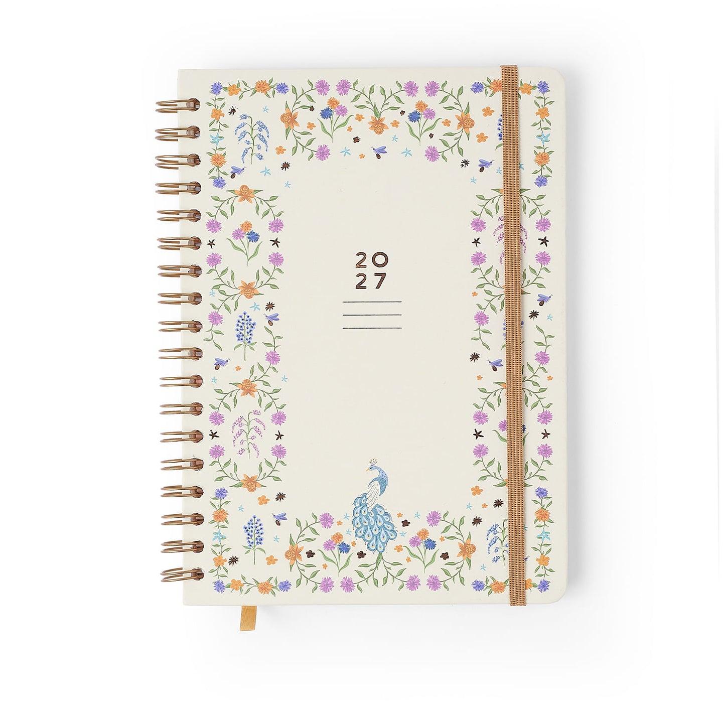 Agenda Planner Wire-o 2027 - Cícero - Relicário Secreto Off White - Semanal Planejamento 17,3x24