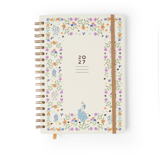 Agenda Planner Wire-o 2027 - Cícero - Relicário Secreto Off White - Semanal Planejamento 17,3x24