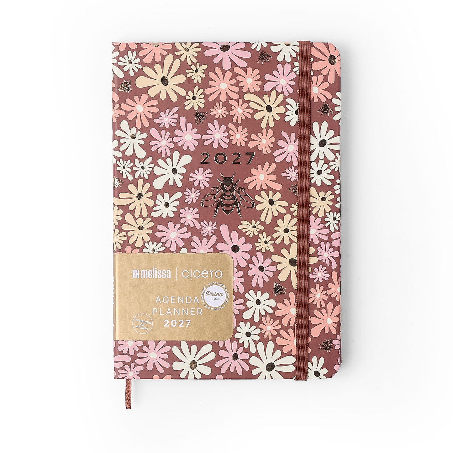 Agenda Planner 2027 - Cícero - Melissa Mini Bloomy Chocolate - Semanal Anotações 14x21