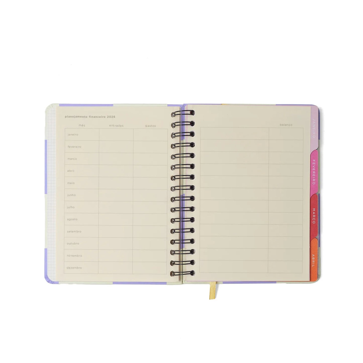Planner Wire-o 2026 - Cícero - Melissa - Semanal Notas c/ Divisórias A5 - Block Bloomy