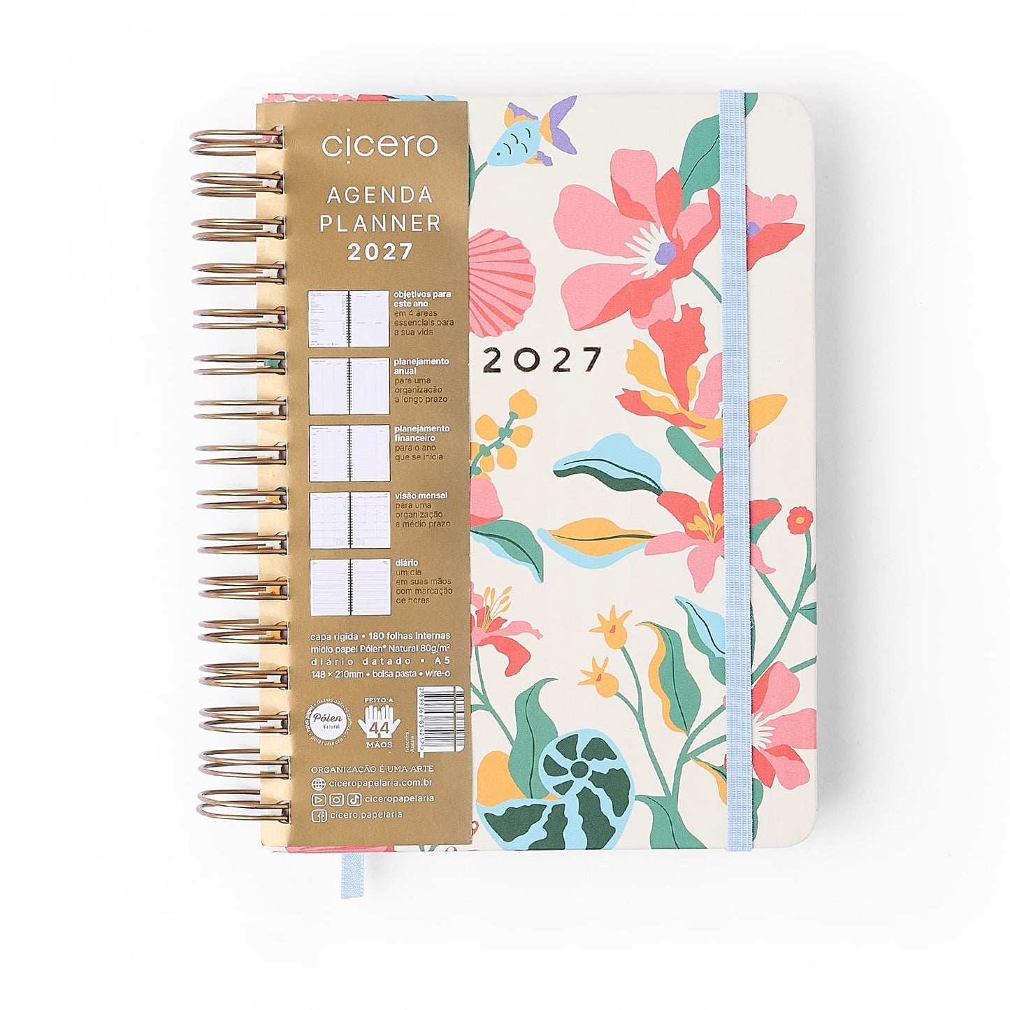 Agenda Planner Wire-o 2027 - Cícero - Noronha Atalaia - Diária A5