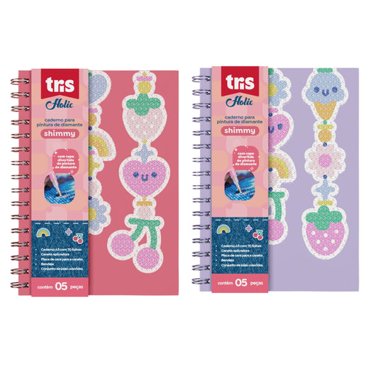 Caderno A5 - Tris - Shimmy - p/ Pintura de Diamante