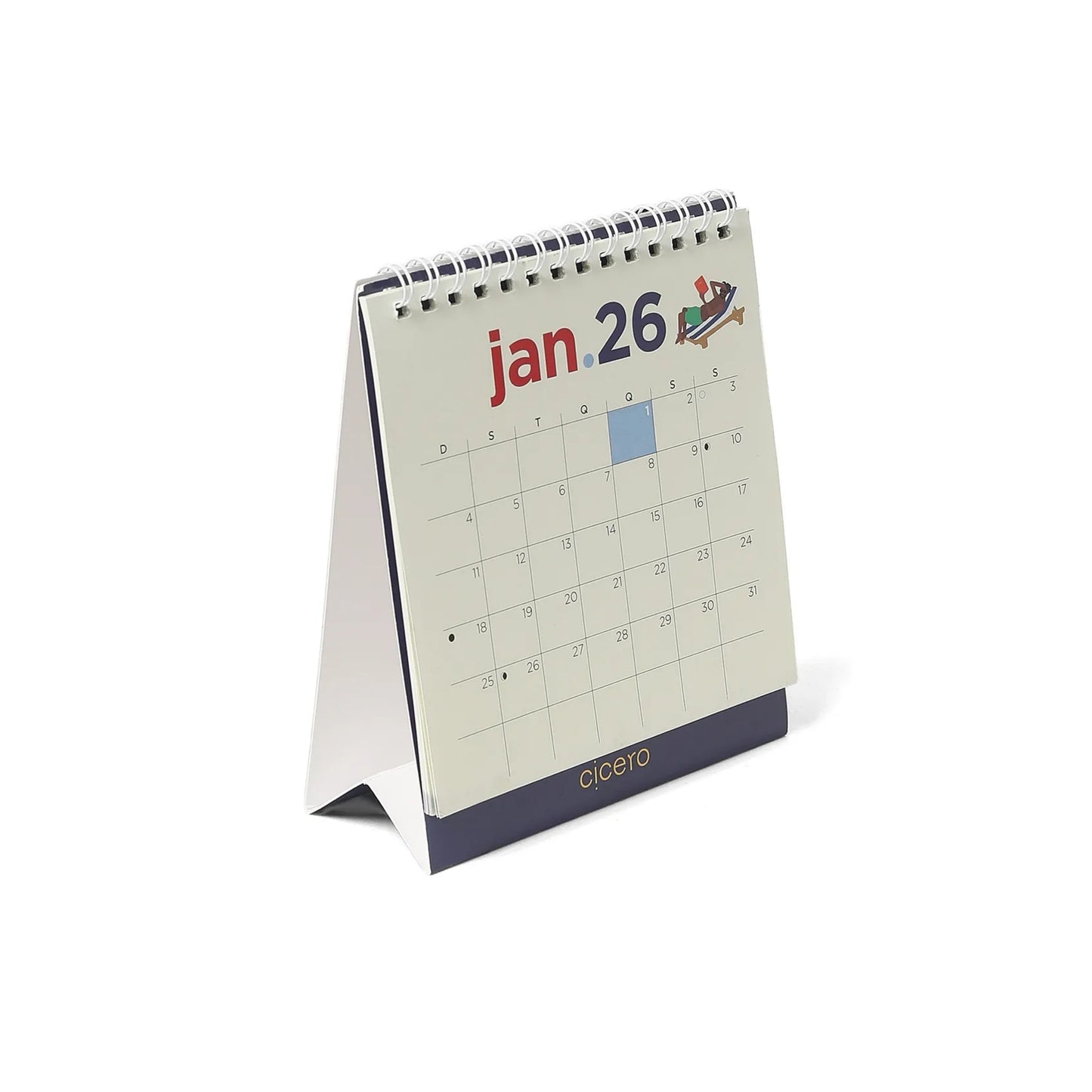 Calendário de Mesa - Cícero - 13x15 - 2026 - Praia