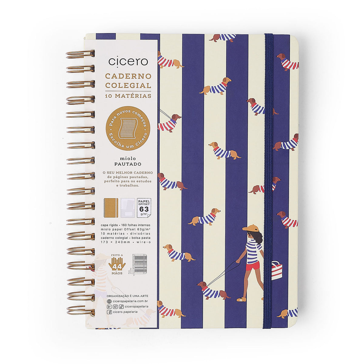 Caderno Espiral - Cícero - Petit Passeio - Pautado 17x24 10 Matérias 160 Fls - imagem 8