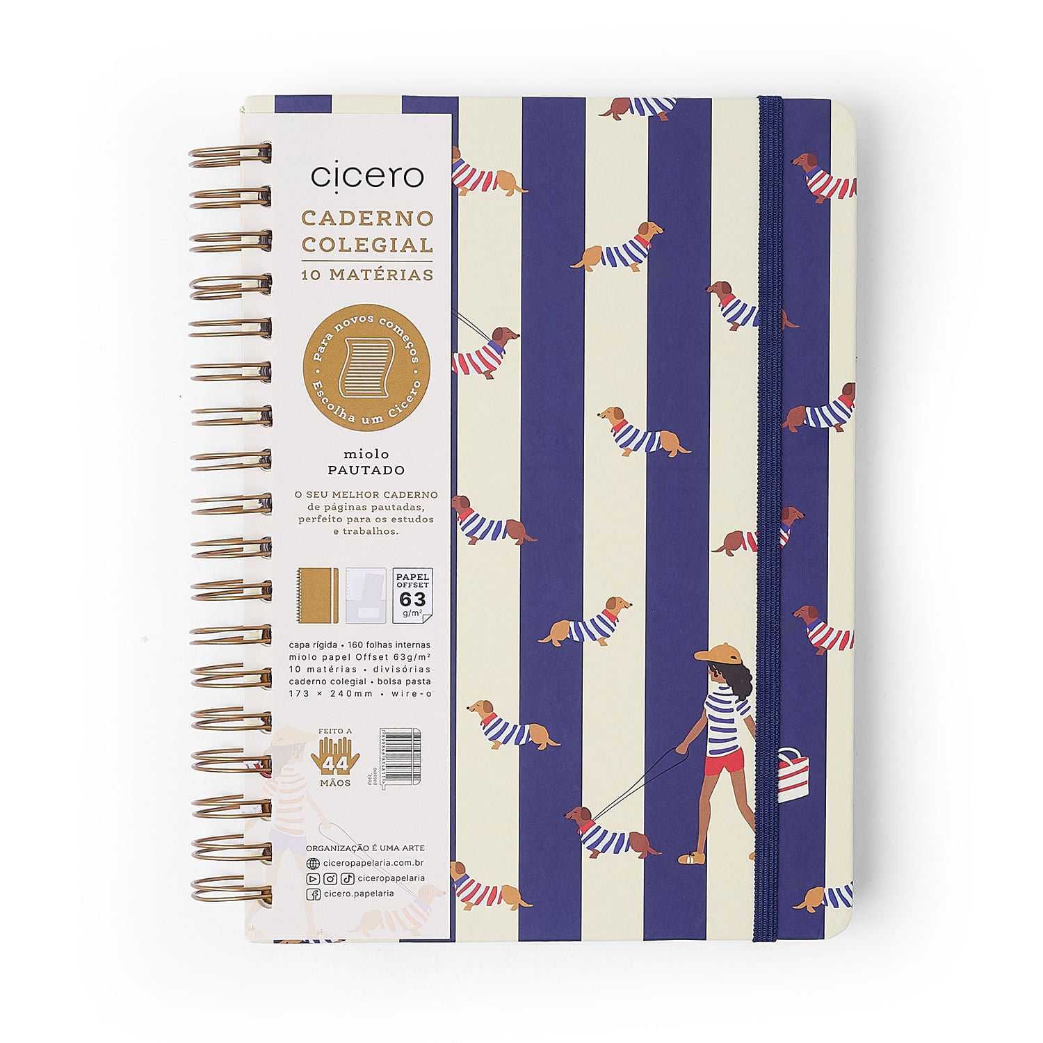 Caderno Espiral - Cícero - Petit Passeio - Pautado 17x24 10 Matérias 160 Fls - imagem 8