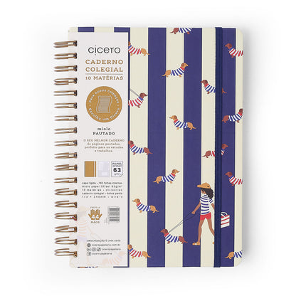Caderno Espiral - Cícero - Petit Passeio - Pautado 17x24 10 Matérias 160 Fls - imagem 8