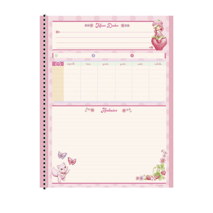 Caderno Colegial Espiral - Animativa - Moranguinho - 179mmx241mm - 160 Fls