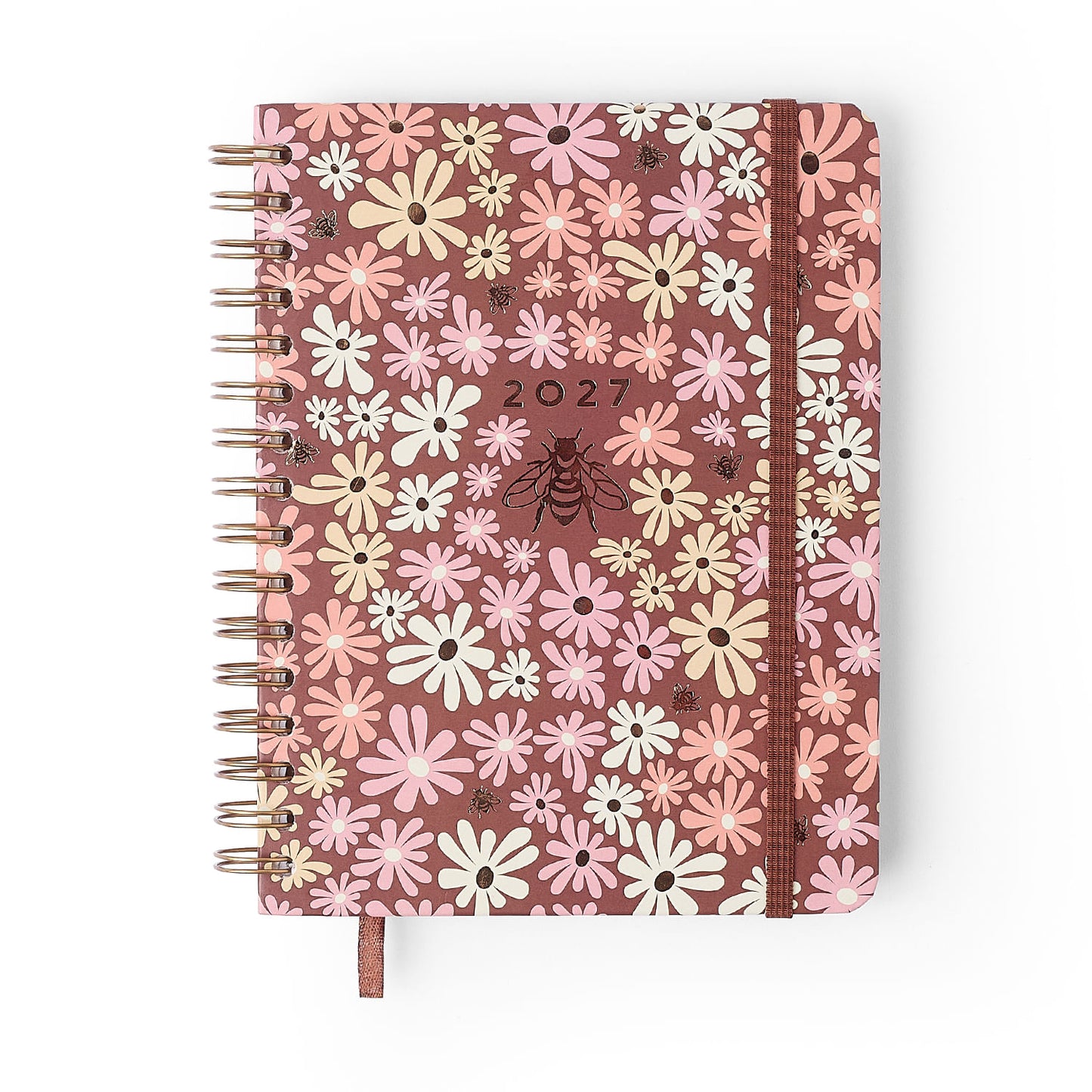 Agenda Planner Wire-o 2027 - Cícero - Melissa Mini Bloomy Chocolate - Semanal Notas A5