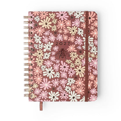 Agenda Planner Wire-o 2027 - Cícero - Melissa Mini Bloomy Chocolate - Semanal Notas A5