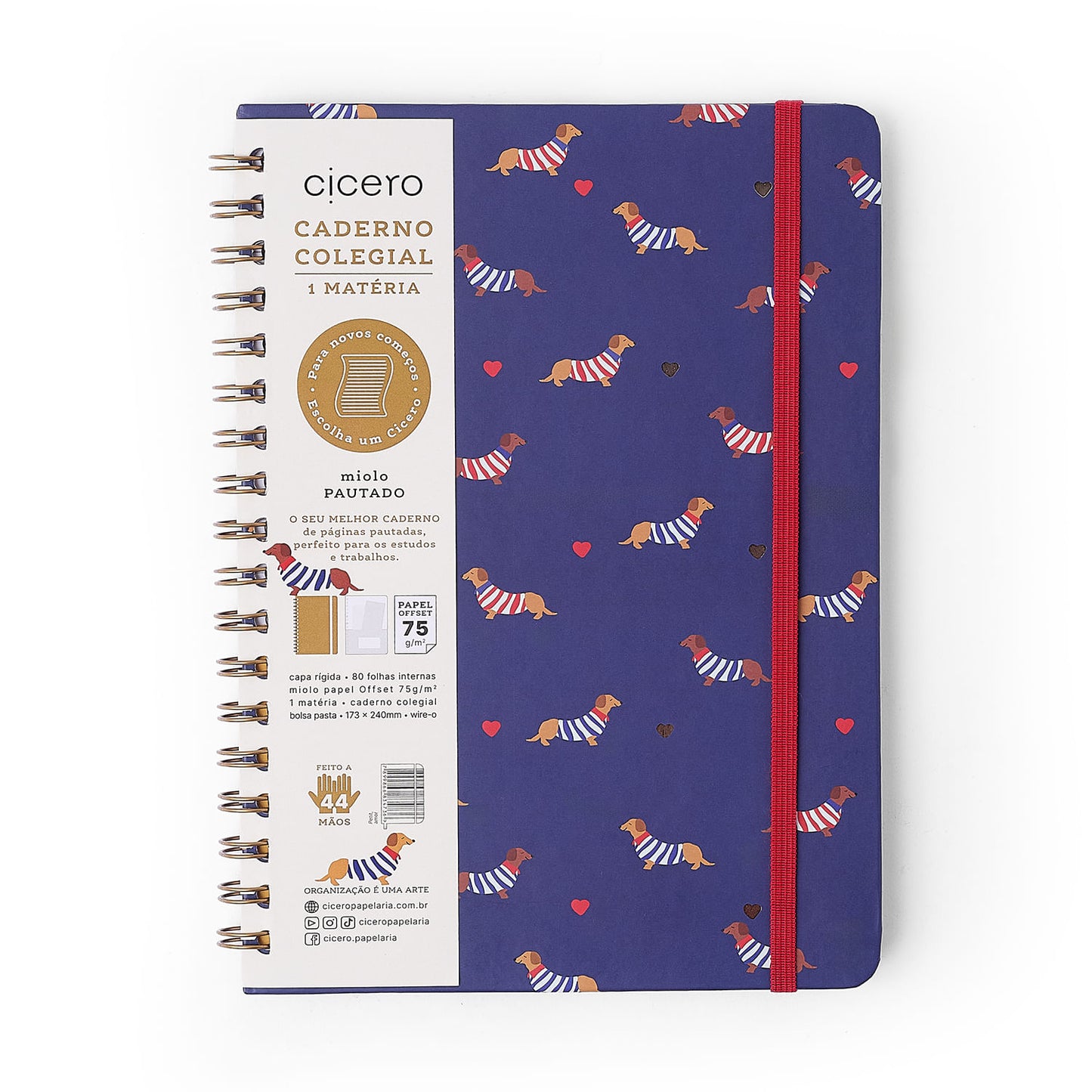 Caderno Espiral - Cícero - Petit Amor - Pautado 17x24 1 Matéria 80 Fls