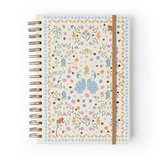 Caderno Espiral - Cícero - Relicário Realeza Off-White - Pautado 17x24 10 Matérias 160 Fls