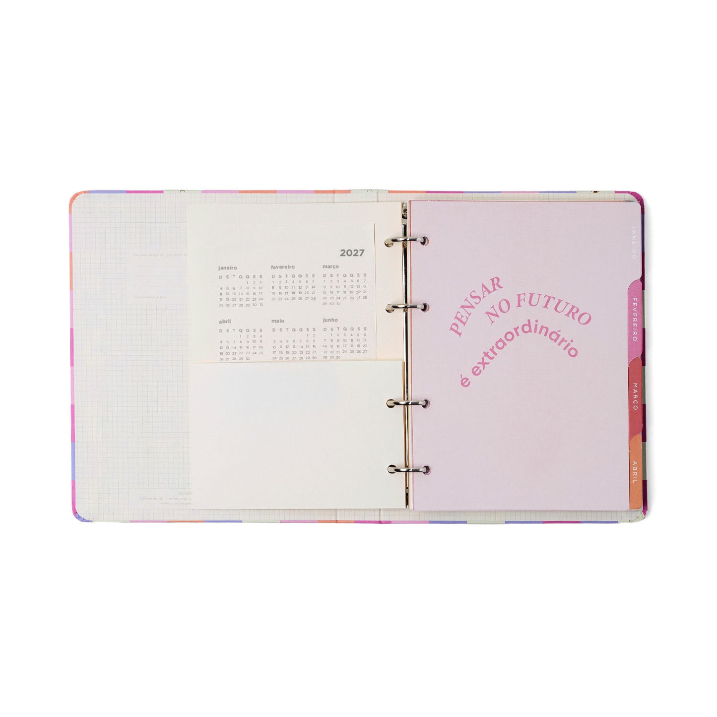 Agenda Planner Argolado 2027 - Cícero - Melissa Mini Bloomy Pistache - Semanal Notas A5
