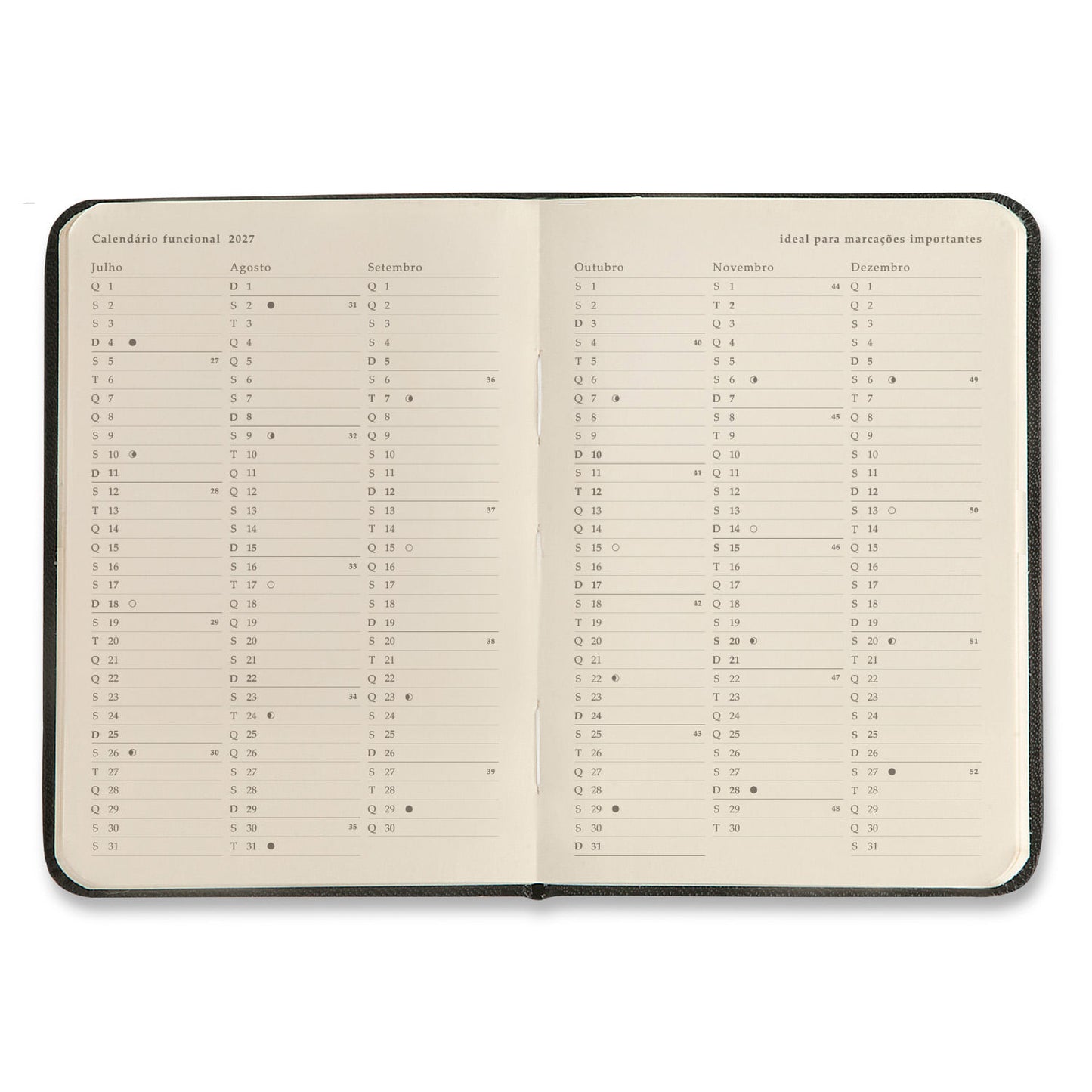 Agenda Planner 2027 - Cícero - Clássica Preta - Semanal 9x13
