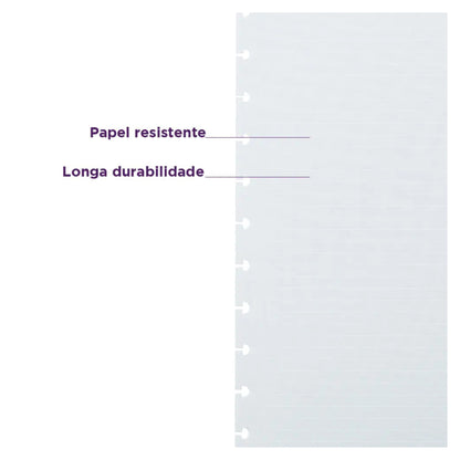 Refil A5 - Caderno Inteligente - Linhas Brancas Pautado 120g/m² 30 Folhas