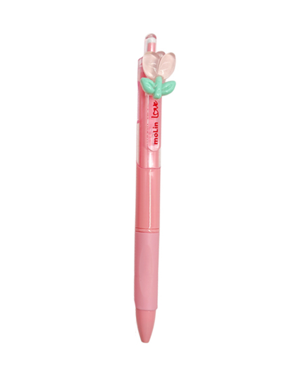 Caneta Esferográfica Retrátil - Molin - Love Flowers 3D - 0,7mm Tinta Preta