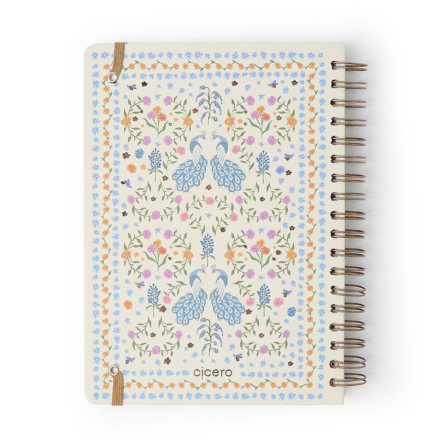 Caderno Espiral - Cícero - Relicário Realeza Off-White - Pautado 17x24 10 Matérias 160 Fls