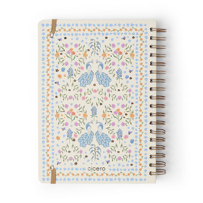 Caderno Espiral - Cícero - Relicário Realeza Off-White - Pautado 17x24 10 Matérias 160 Fls
