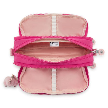 Estojo Kipling Gitroy Rosa Intense Rose - detalhe