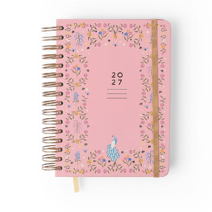 Agenda Planner Wire-o 2027 - Cícero - Relicário Secreto Coral - Diária A5