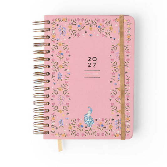 Agenda Planner Wire-o 2027 - Cícero - Relicário Secreto Coral - Diária A5