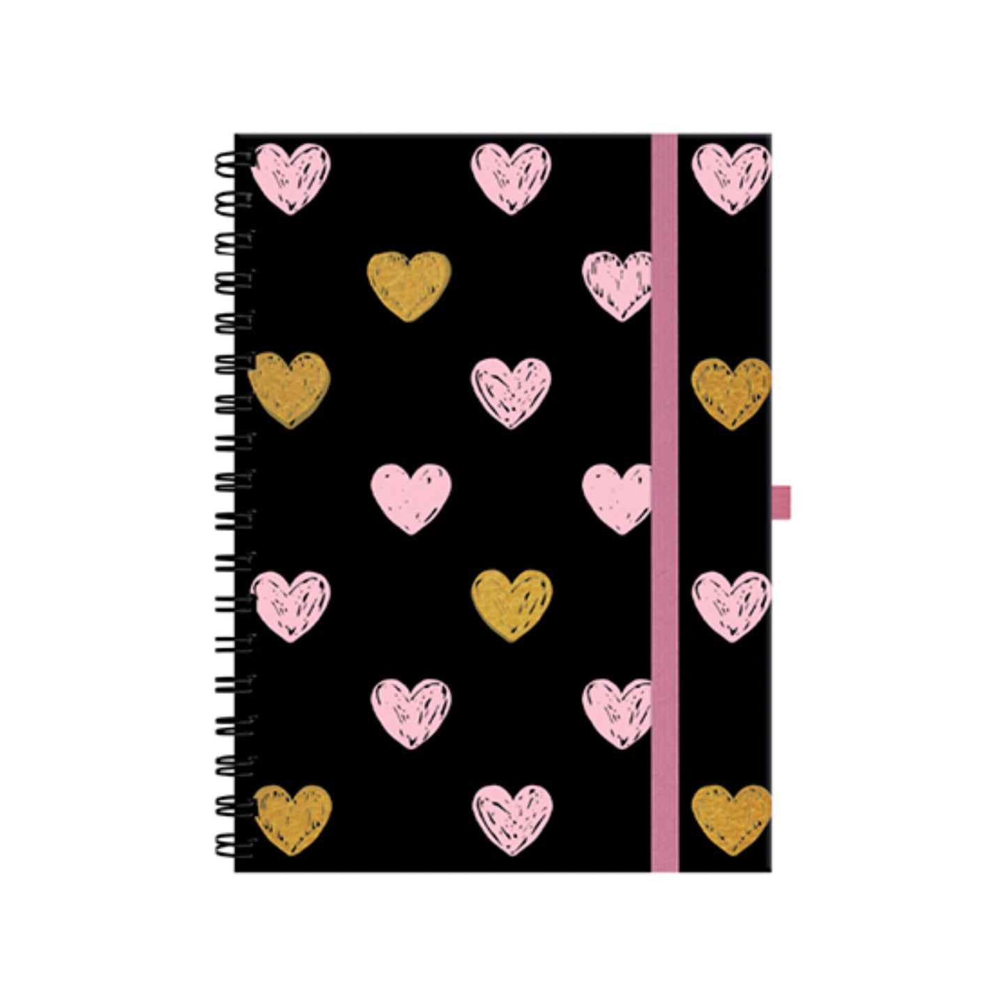 Caderno Colegial Argolado - Molin - Black Heart - Capa Dura - 80 Folhas