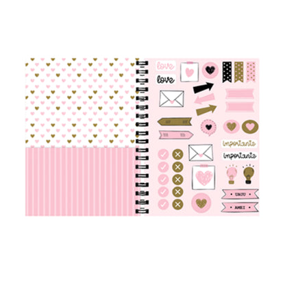 Caderno Colegial Argolado - Molin - Black Heart - Capa Dura - 80 Folhas