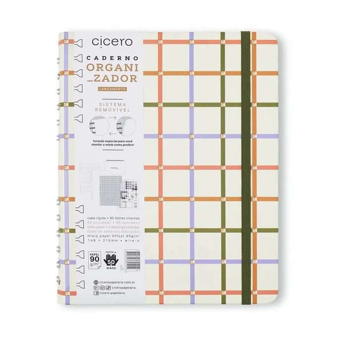 Caderno Organizador - Cícero - Duo Trama Pautado & Pontado A5 Teia