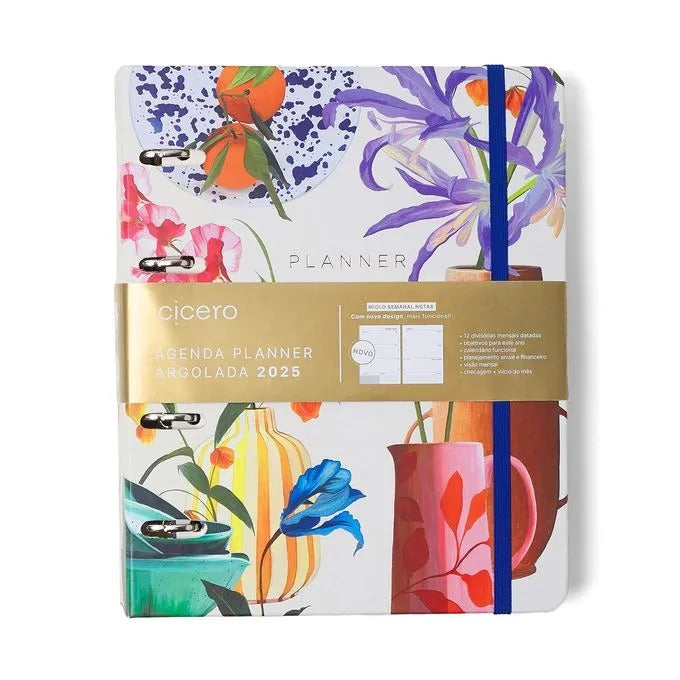 Planner Argolado 2025 - Cícero - Ateliê Semanal Notas A5 Off White