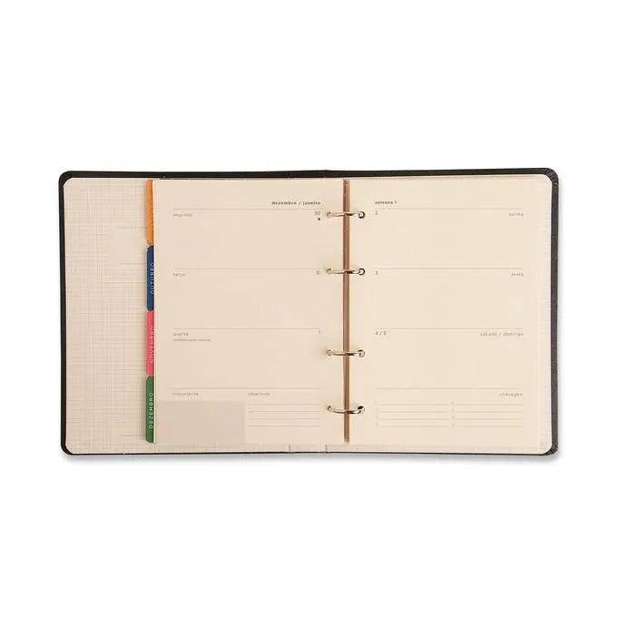 Planner Argolado 2025 - Cícero - Ateliê Semanal Notas A5 Off White