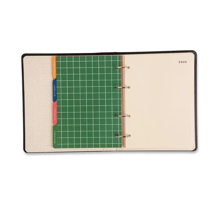 Planner Argolado 2025 - Cícero - Ateliê Semanal Notas A5 Off White