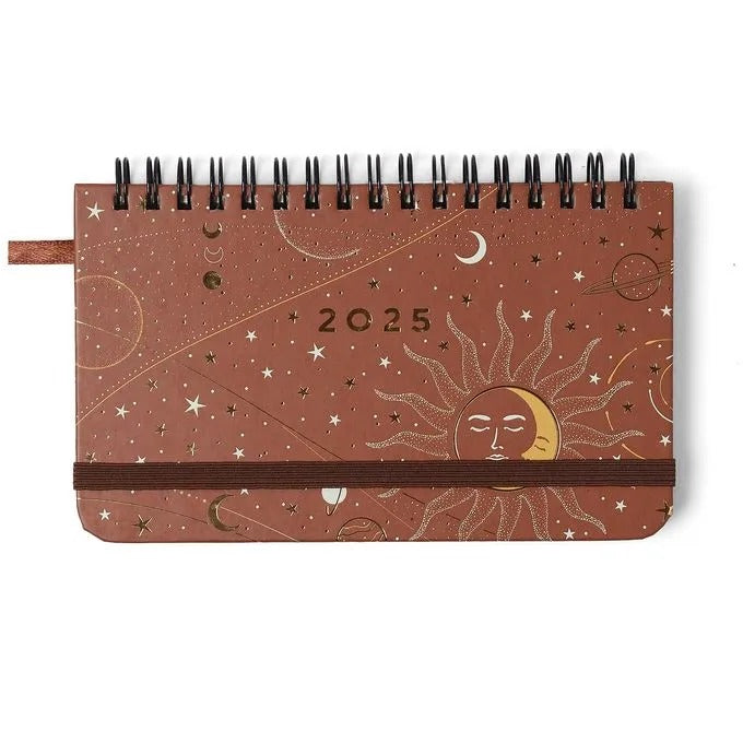 Planner Wire-O 2025 - Cícero - Astral Semanal Office 15,5x9 Eclipse Caramelo