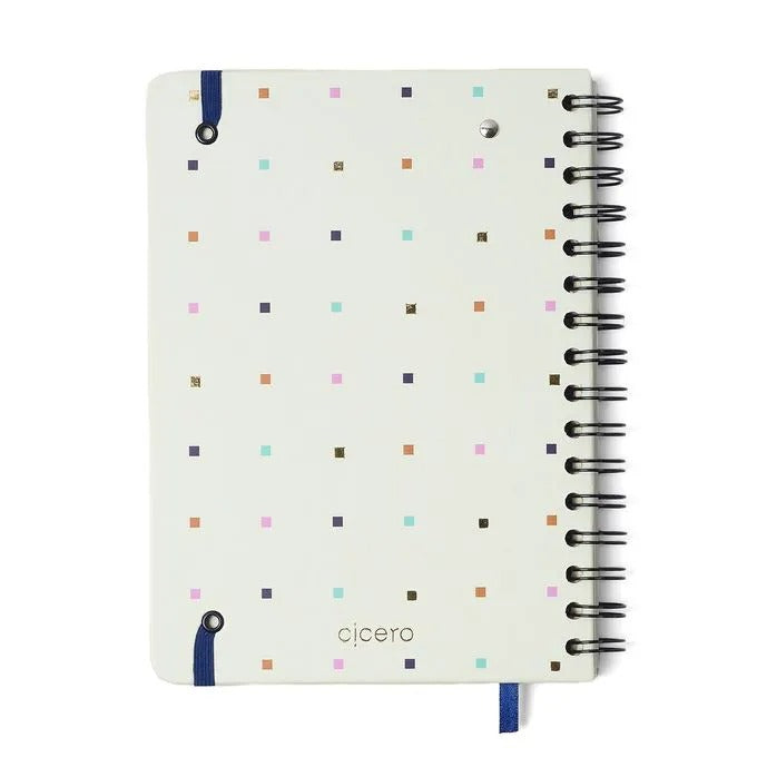 Planner Wire-O 2025 - Cícero - Bossa Nova Semanal Anotações A5 Pontos Off White