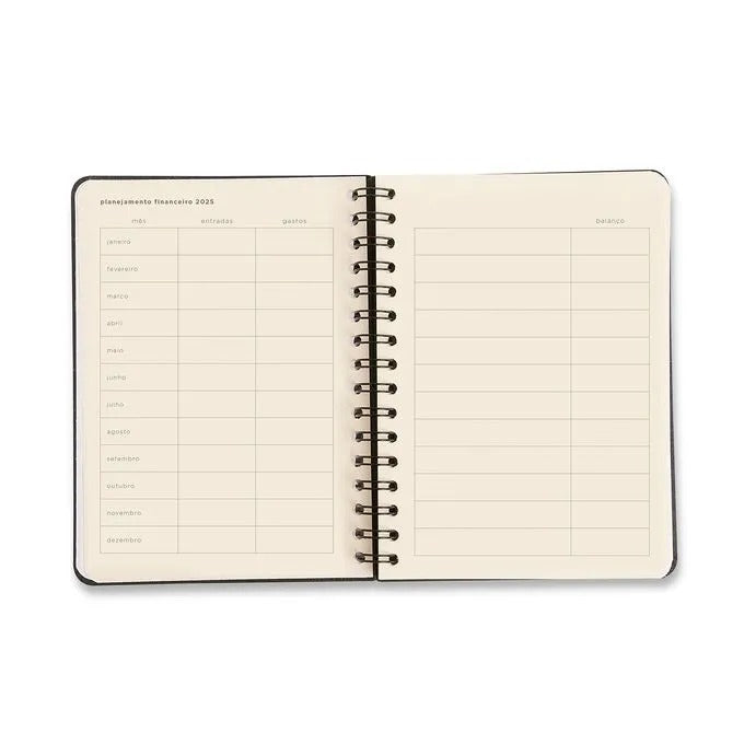 Planner Wire-O 2025 - Cícero - Bossa Nova Semanal Anotações A5 Pontos Off White