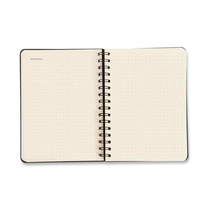 Planner Wire-O 2025 - Cícero - Bossa Nova Semanal Anotações A5 Pontos Off White