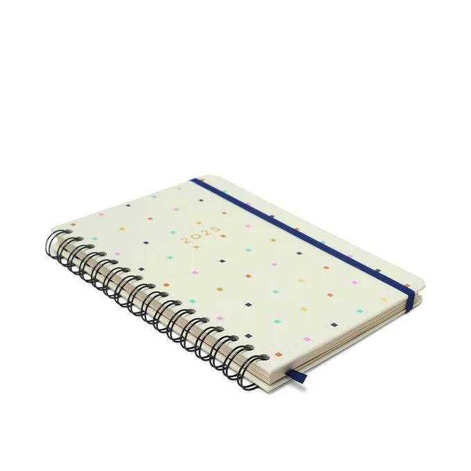 Planner Wire-O 2025 - Cícero - Bossa Nova Semanal Anotações A5 Pontos Off White