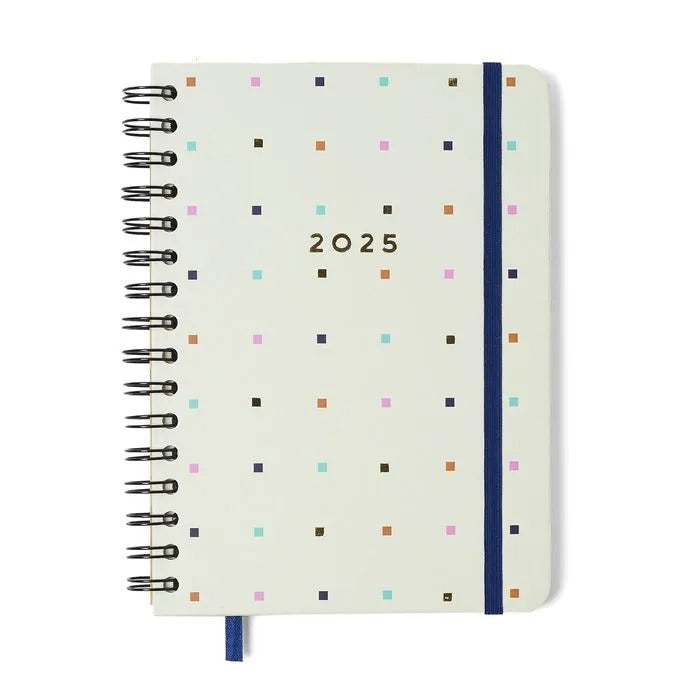 Planner Wire-O 2025 - Cícero - Bossa Nova Semanal Anotações A5 Pontos Off White