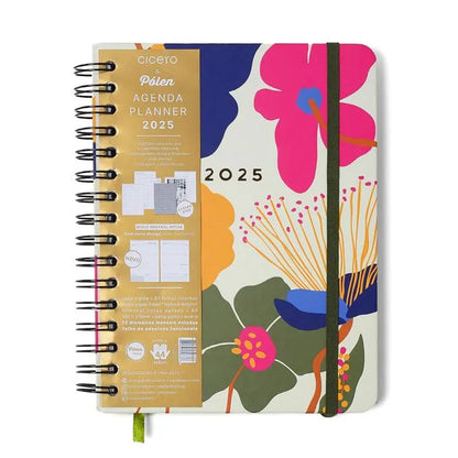 Planner Wire-O 2025 - Cícero - Pólen A5 Semanal Notas c/ Divisórias Aromas Off White